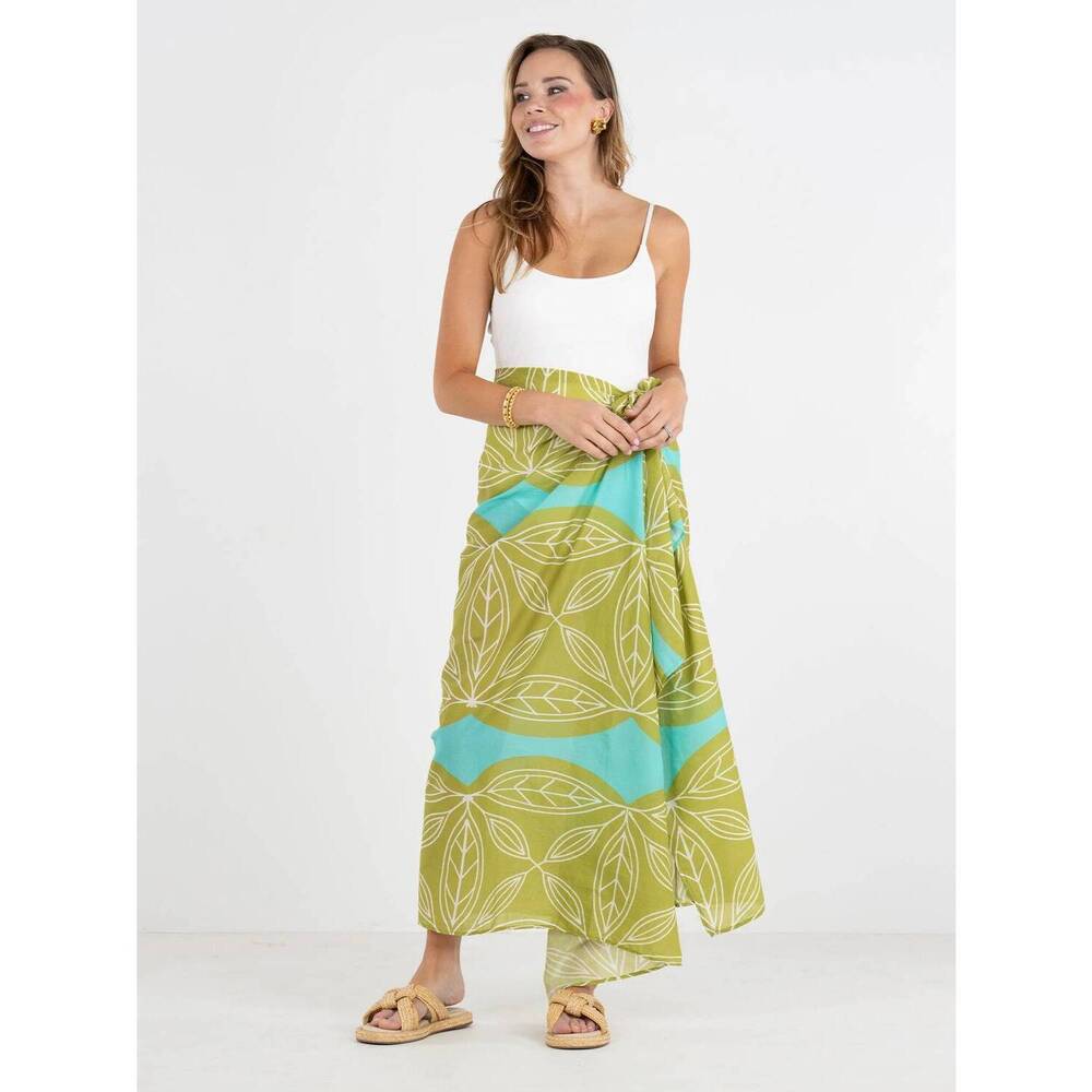 NEW EMILY MCCARTHY pareo tie waist sarong in olive hour